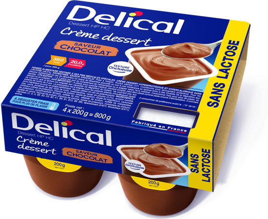 Delical Creme Dessert Hp-hc Z/lact.choco 4x125g Nf - Afbeelding 3