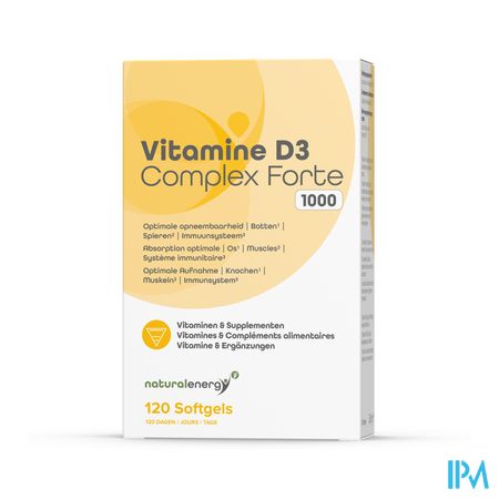 Vitamine D Complex Forte 1000ui 120 Natural Energy - Afbeelding 3