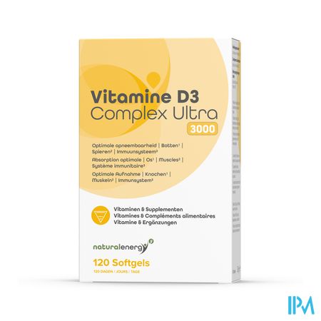 Vitamine D Complex Ultra 3000ui 120 Natural Energy - Afbeelding 3