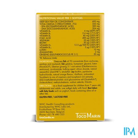 UnoCardio Active Mind + Vision Complex Softgels 30 - Afbeelding 4