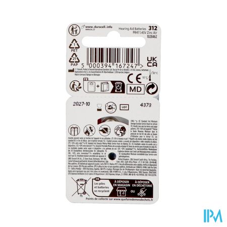 Duracell Easytab Hoorbatterij Da312 6 Bruin - Afbeelding 2